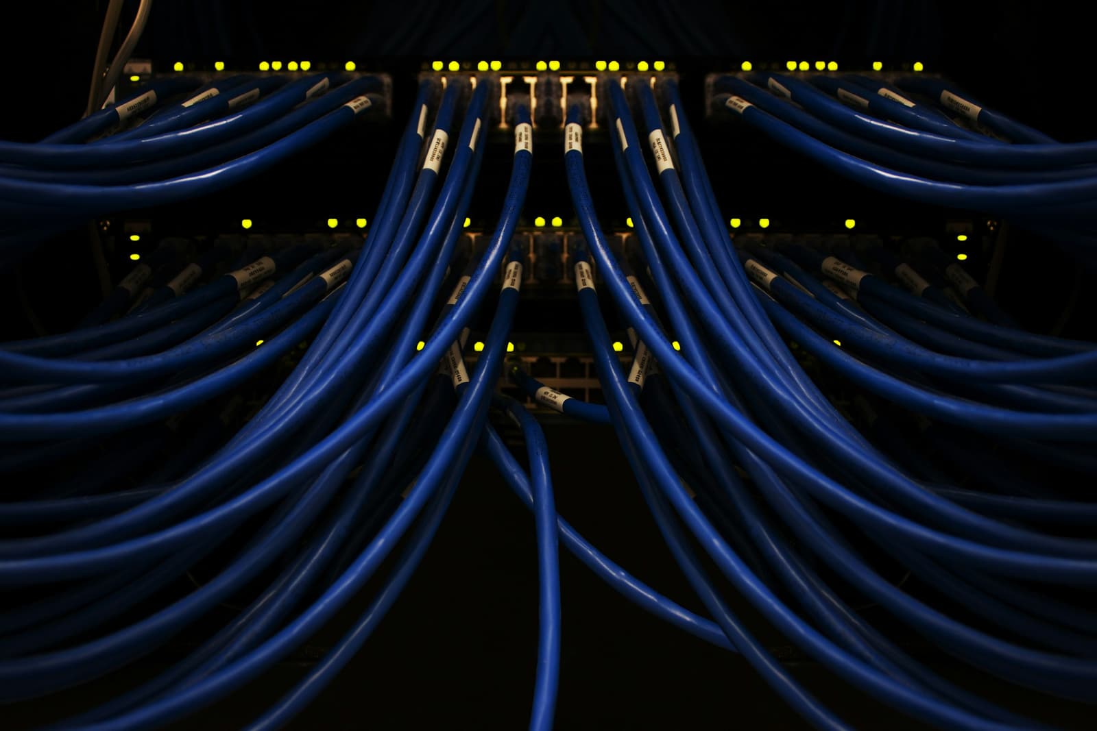Structured cabling converging into a network core