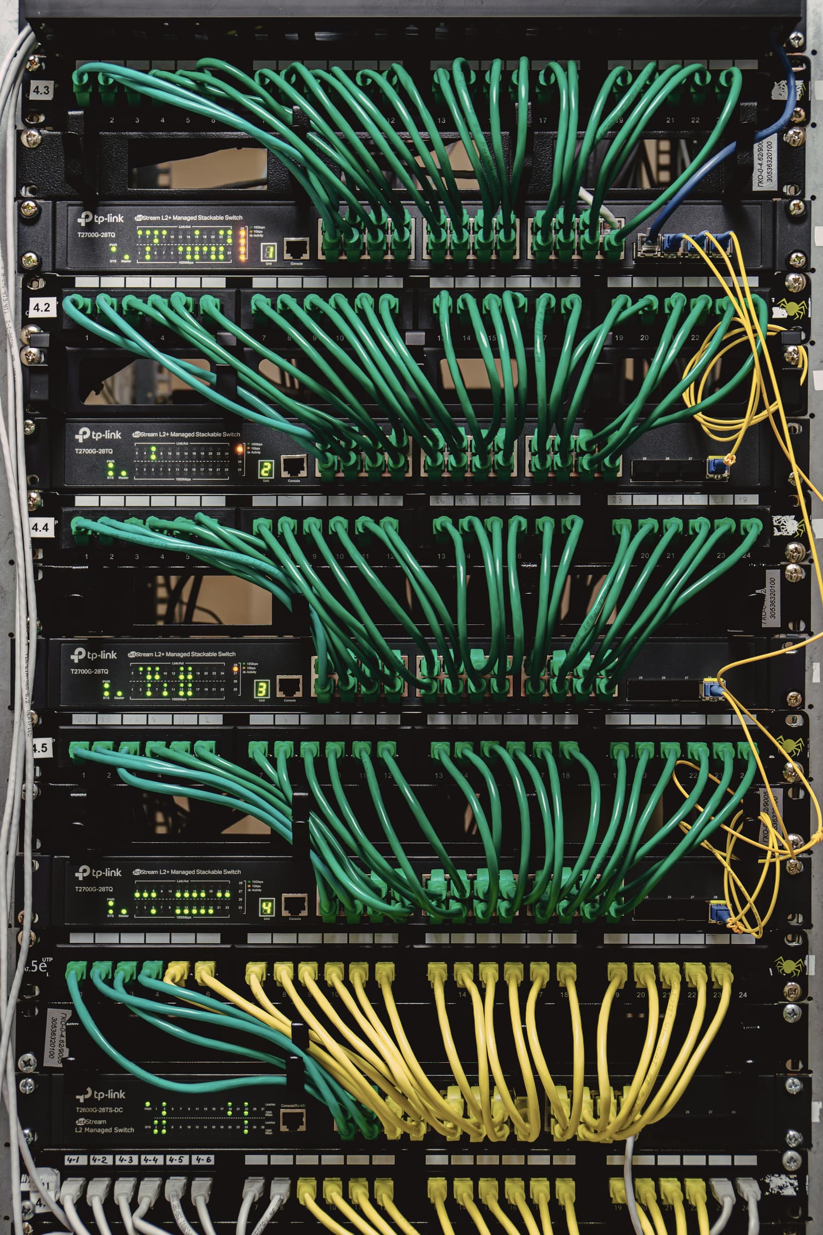 Dressed patch cabling across a switch stack